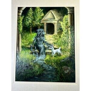 Original Signed Painting by Yulia Sablina 2020 Fantasy Garden Figurative Art